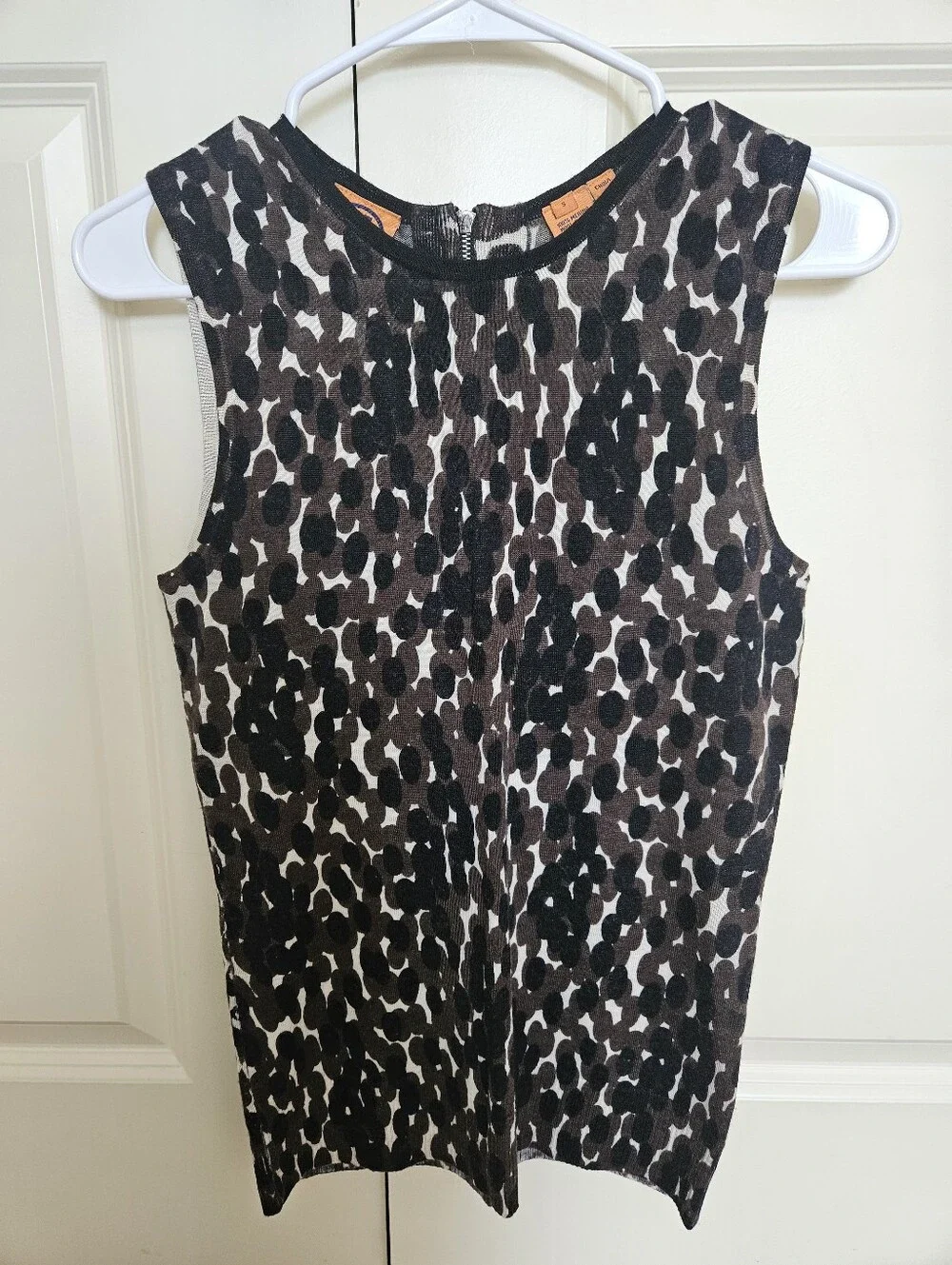 Tory Burch Women's Black And Brown Wool Tank Top Size Small